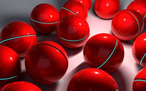 Красные шары, 3D обои