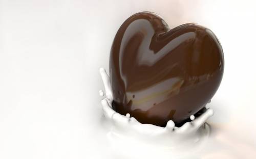 Шоколадное сердце, 3D обои