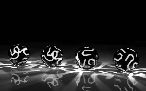 Черно - белые шары, 3D обои