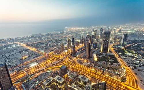 Вид на Дубай сверху, Города и страны